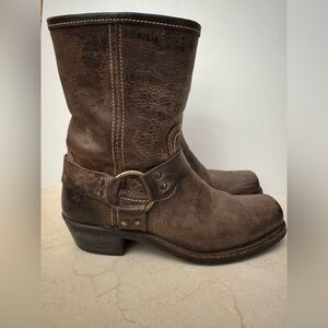 Frye Brown Leather Harness 8r Moto Boot Women’s 7.5